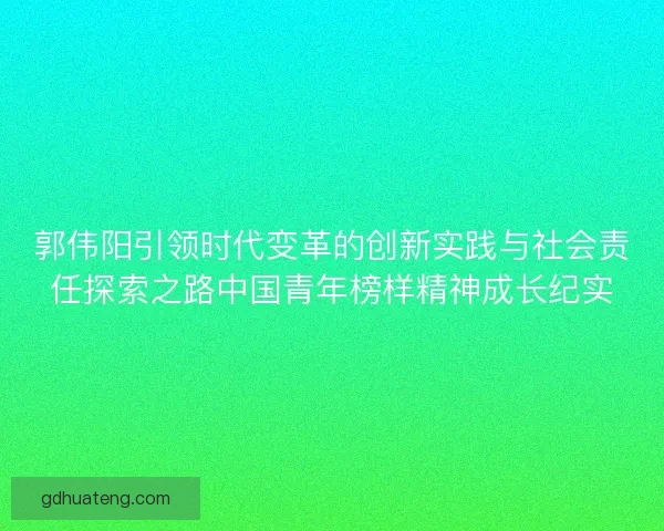 郭伟阳引领时代变革的创新实践与社会责任探索之路中国青年榜样精神成长纪实
